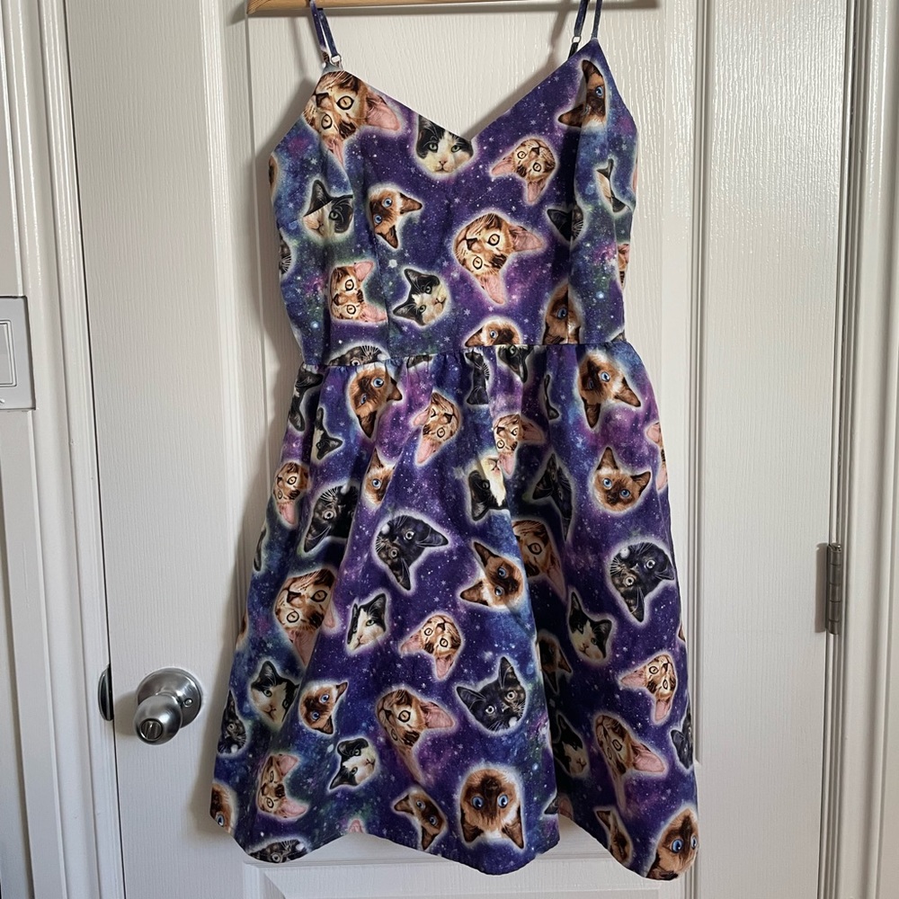 Retro Space Cats Dress (with Pockets!)